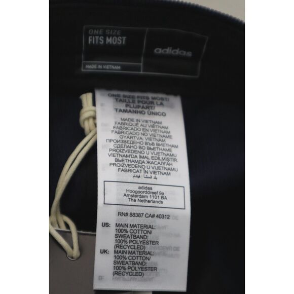 Adidas IM9239 Men's OSFM Navy Blue Leather Cord Corduroy Golf Strapback Hat - Picture 10 of 10